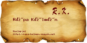 Répa Kálmán névjegykártya